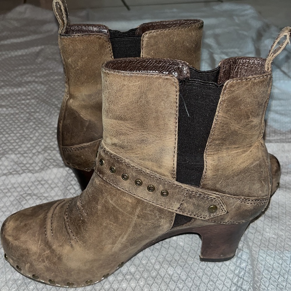 Dansko Reegan Leather Moto Ankle Boot Clogs Size 37 6.5-7 - Picture 11 of 11